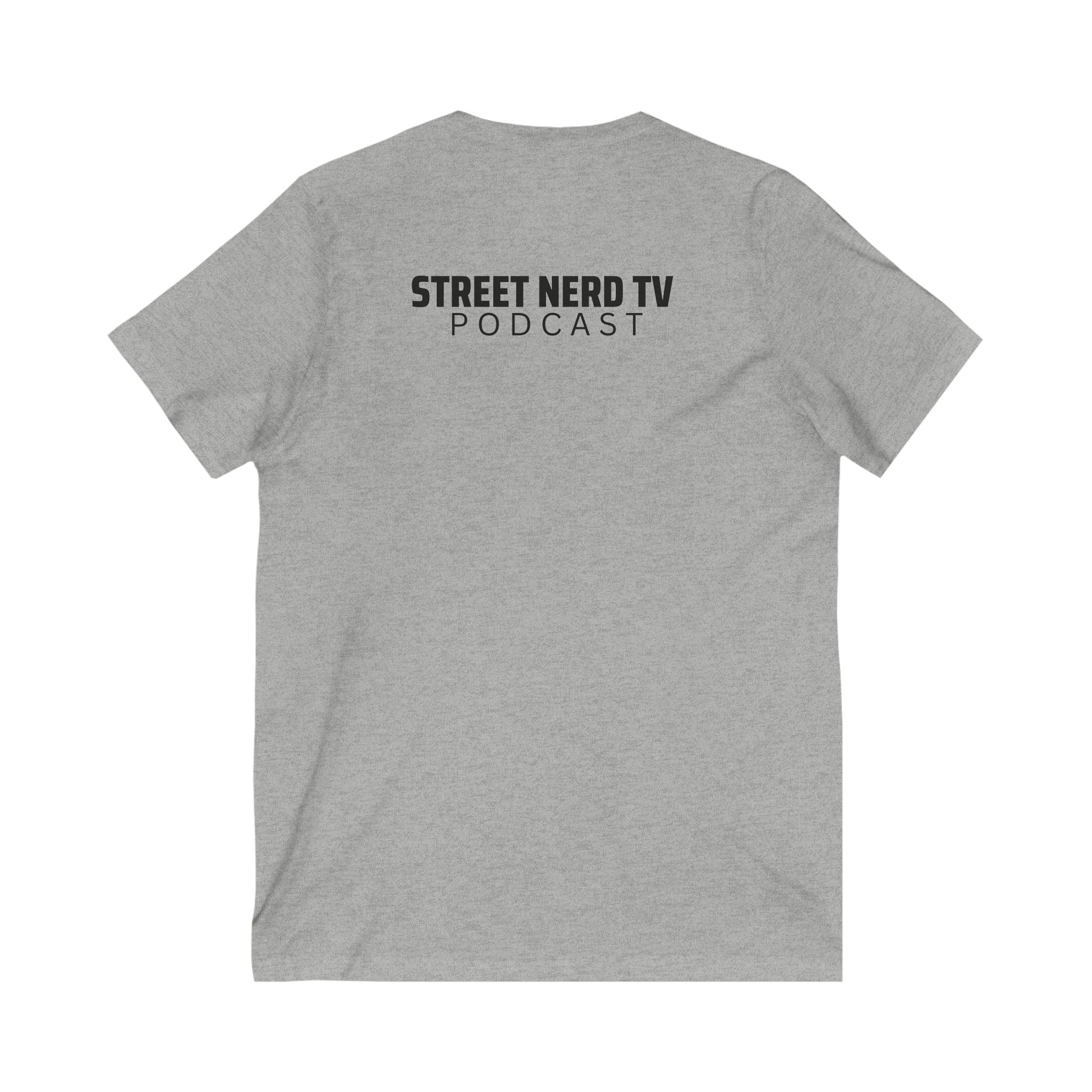 Street Nerd TV Unisex V-Neck Tee, Podcast Merchandise, Casual Wear, Unique Graphic T-Shirt, Gift for Fans, Everyday Comfort