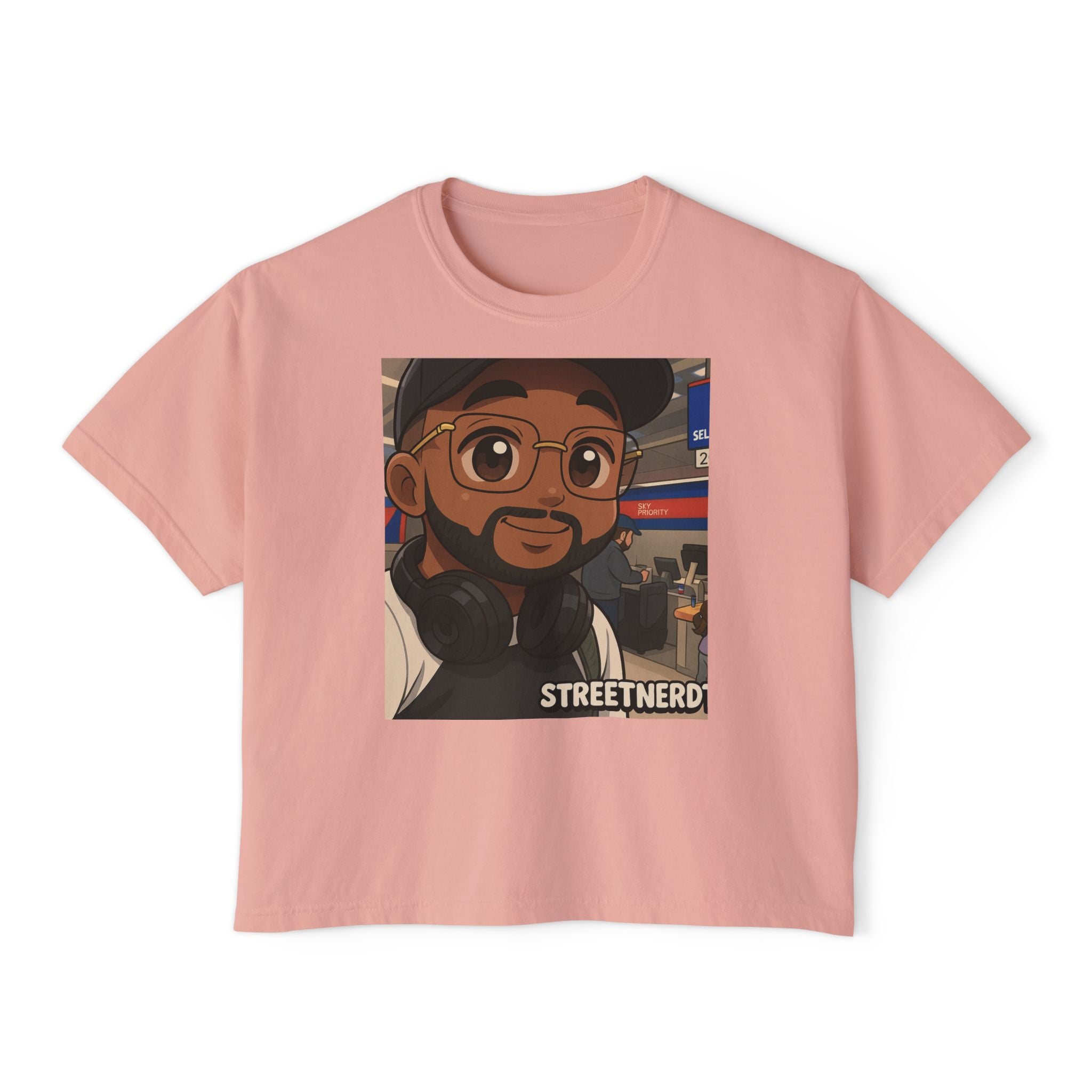 Street Nerd Boxy Tee | Cute Casual Tee for Podcast Lovers, Streetwear Shirt, Gift for Fans, Comfortable Everyday Wear