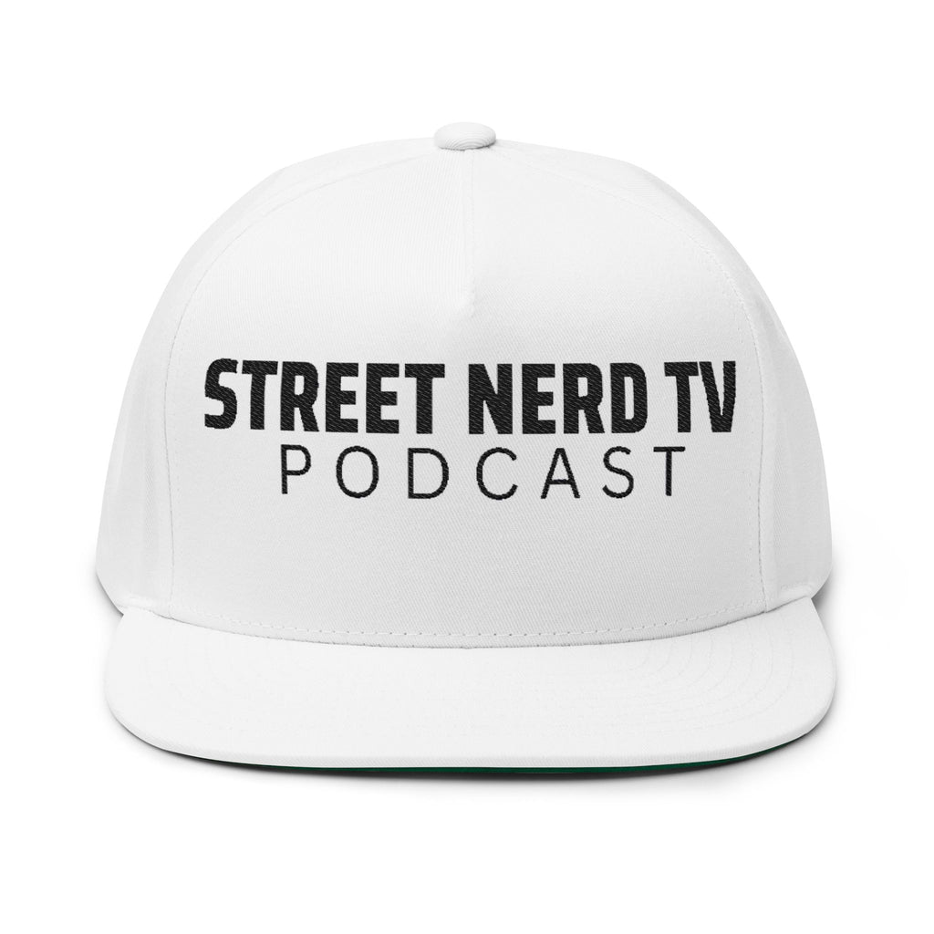 Street Nerd TV Podcast Flat Bill Cap — Embroidered Logo Snapback