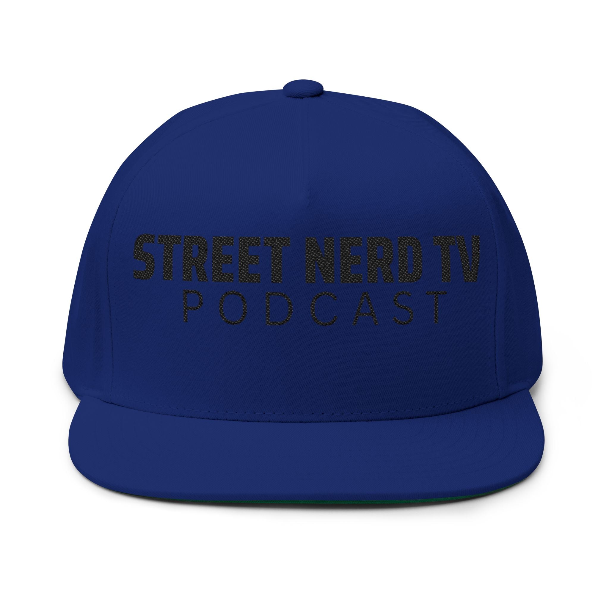Street Nerd TV Podcast Flat Bill Cap — Embroidered Logo Snapback