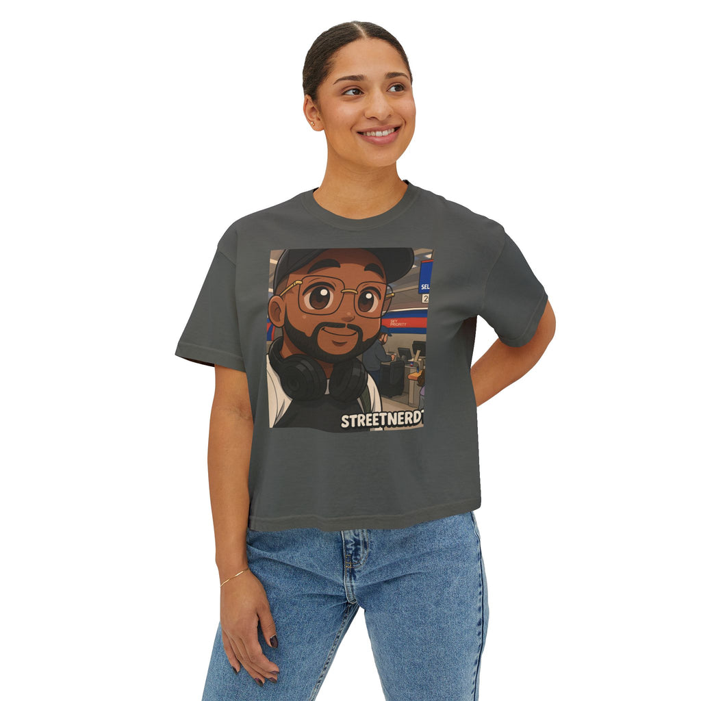 Street Nerd Boxy Tee | Cute Casual Tee for Podcast Lovers, Streetwear Shirt, Gift for Fans, Comfortable Everyday Wear
