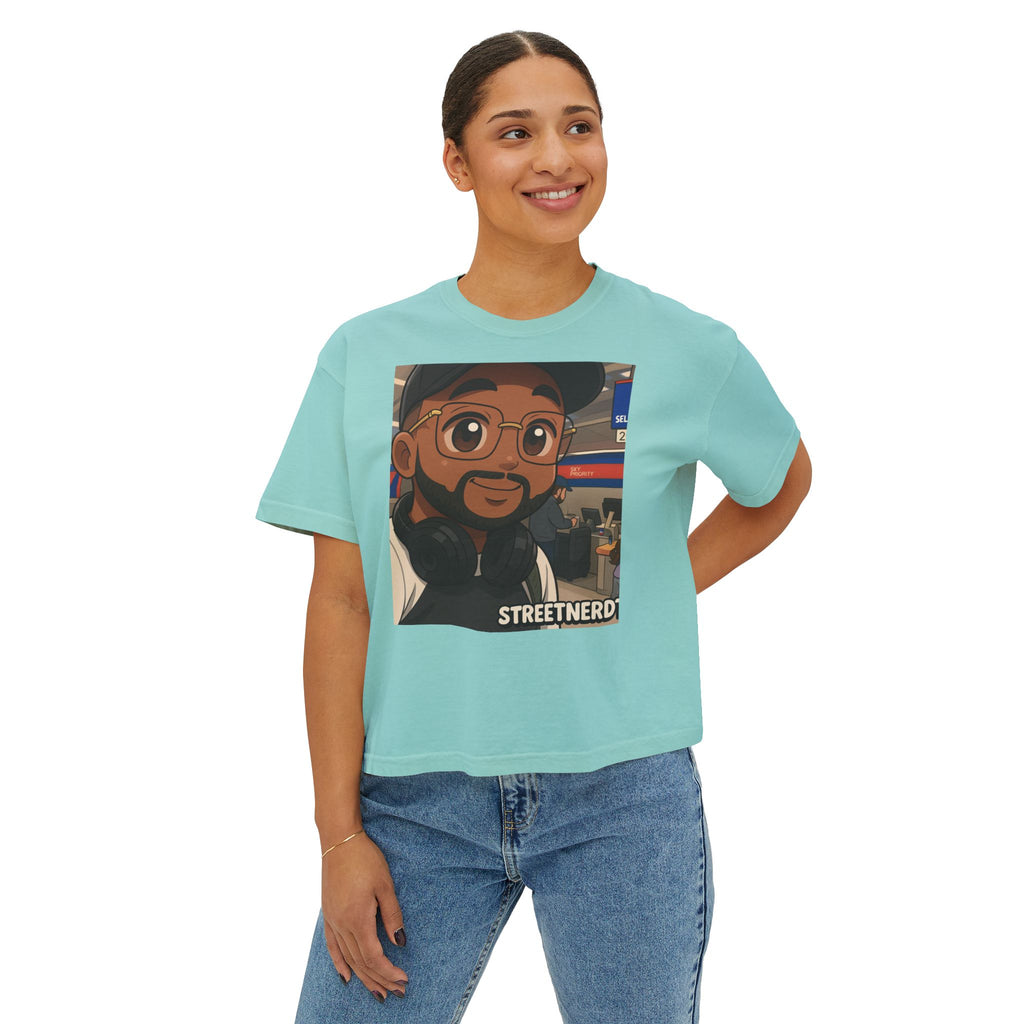 Street Nerd Boxy Tee | Cute Casual Tee for Podcast Lovers, Streetwear Shirt, Gift for Fans, Comfortable Everyday Wear