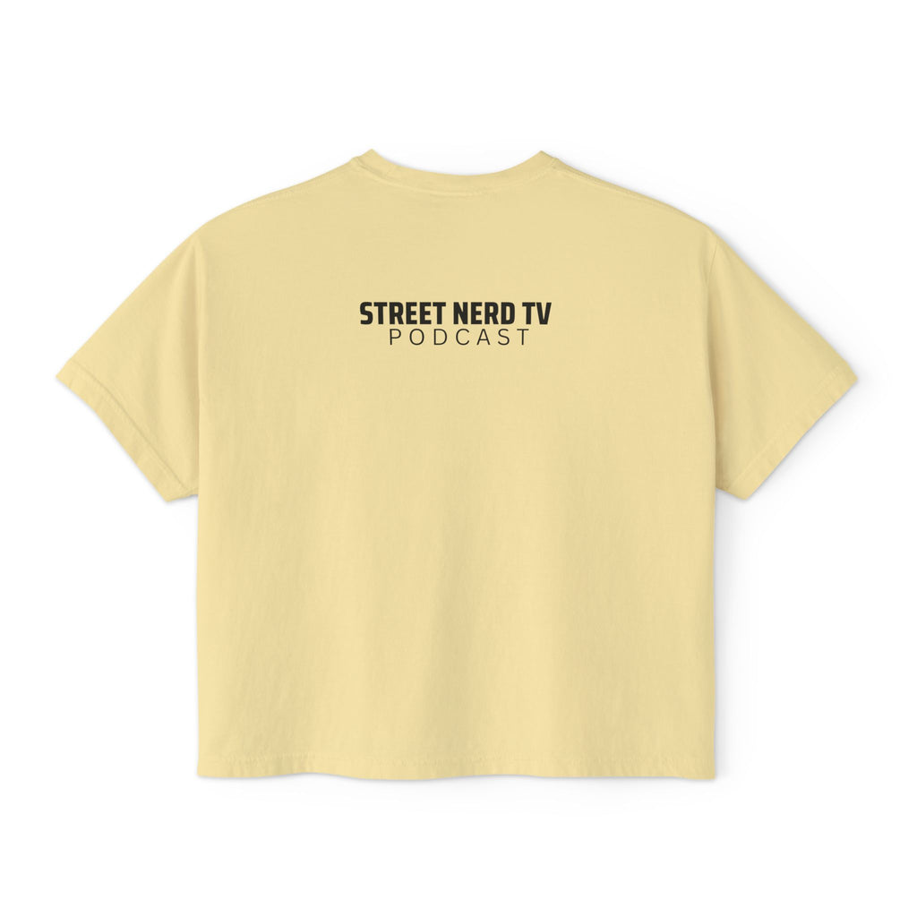 Street Nerd TV Women's Boxy Tee, Casual Graphic Tee, Comfy Summer Top, Gift for Podcast Fans, Relaxed Fit T-Shirt