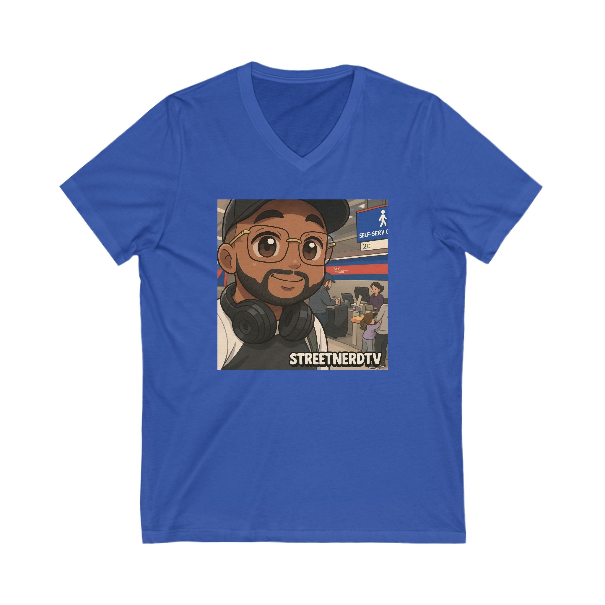 Street Nerd TV V-Neck Tee, Casual Graphic Tee, Podcast Merchandise, Gift for Fans, Comfortable Everyday Wear