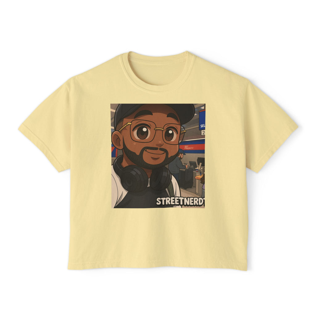 Street Nerd Boxy Tee | Cute Casual Tee for Podcast Lovers, Streetwear Shirt, Gift for Fans, Comfortable Everyday Wear