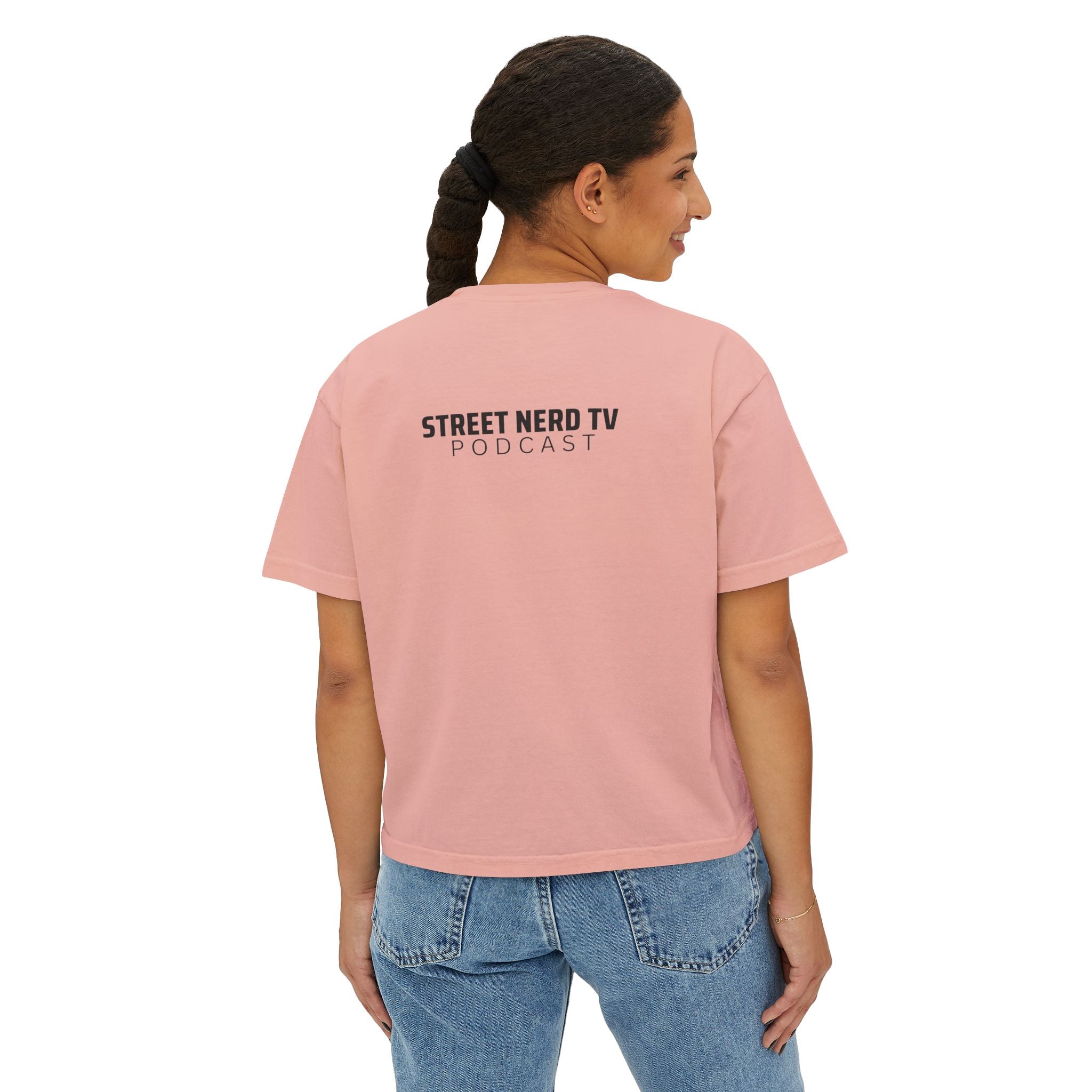 Street Nerd TV Women's Boxy Tee, Casual Graphic Tee, Comfy Summer Top, Gift for Podcast Fans, Relaxed Fit T-Shirt