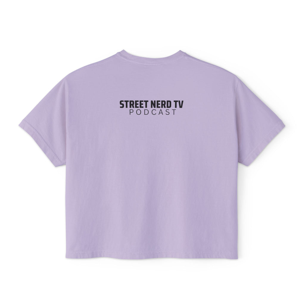 Street Nerd TV Women's Boxy Tee, Casual Graphic Tee, Comfy Summer Top, Gift for Podcast Fans, Relaxed Fit T-Shirt
