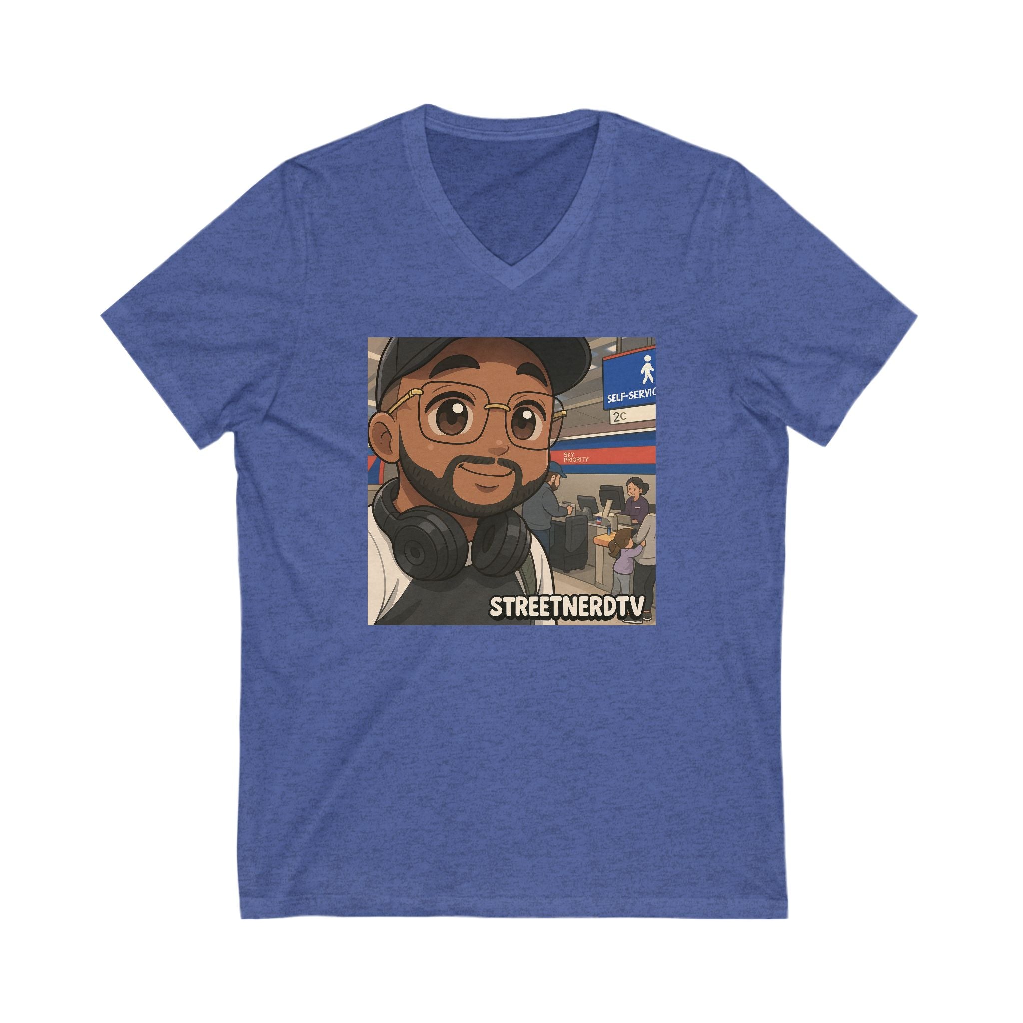 Street Nerd TV V-Neck Tee, Casual Graphic Tee, Podcast Merchandise, Gift for Fans, Comfortable Everyday Wear